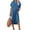 Dark Blue, variant on Chouyatou Women's Summer Loose Hand Pocket Midi Long Tunic Denim Shirt Dress