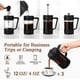 thumbnail image 5 of French Press Coffee & Tea Maker 12Oz Thickened Borosilicate Glass Coffee Press Rust-Free and Dishwasher Safe Black, 5 of 5