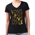 thumbnail image 4 of Women's G-III 4Her by Carl Banks Black Pittsburgh Pirates Love Graphic Team V-Neck Fitted T-Shirt, 4 of 5