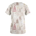 thumbnail image 4 of Pntutb, blusas con cuello en V y manga corta a la moda para mujer, blusa de bolsillo con estampado de uniforme de trabajo, tops Pntutb Pntutb-2943, 4 of 5