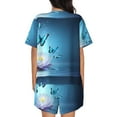 thumbnail image 3 of Picia Butterflies And Waterlily In Water Pajamas Sets for Women Soft Short-Sleeved Pjs with Lounge Shorts Two Piece Sleepwear-3X-Large, 3 of 9