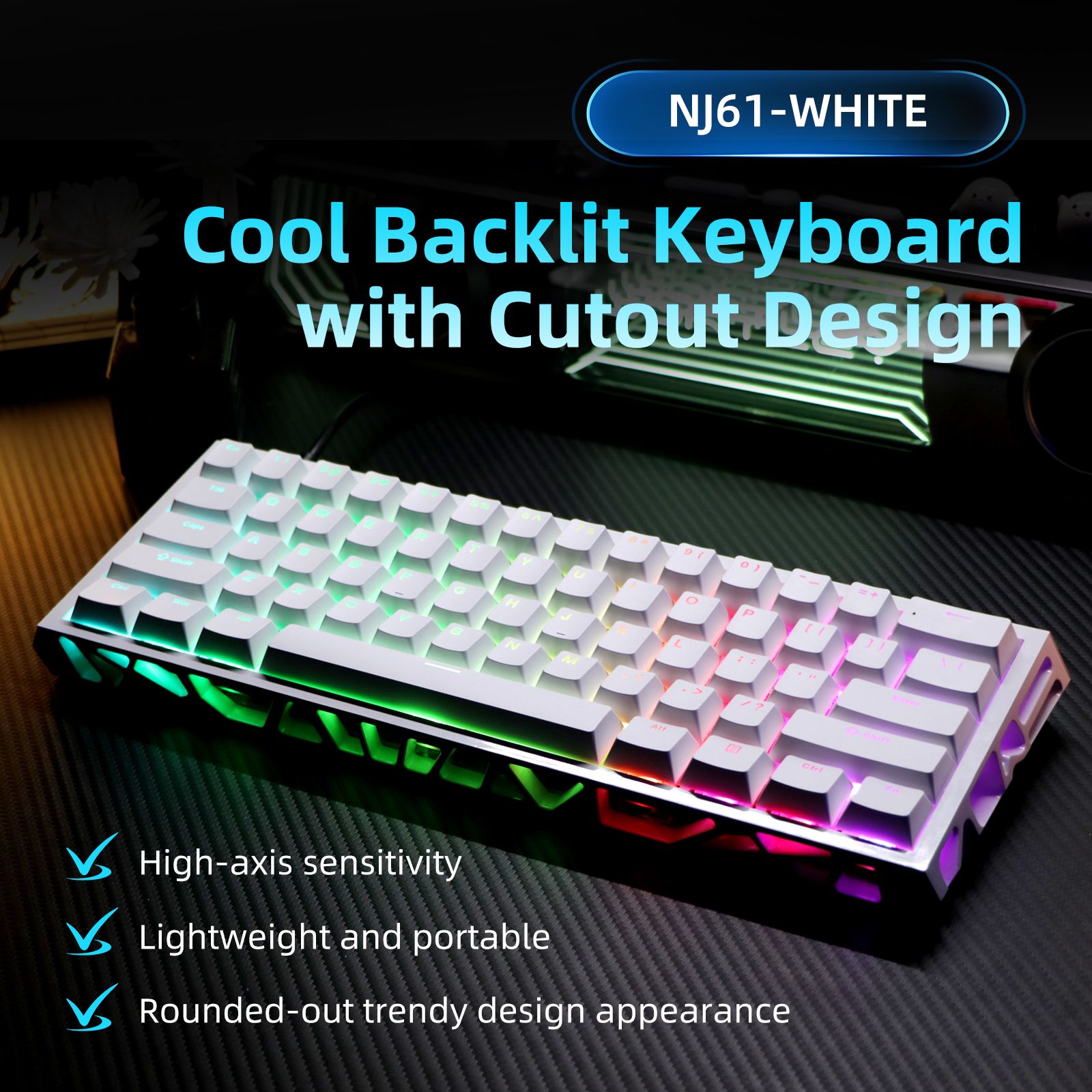 AsterOutdoor 61-Key Mechanical Gaming Keyboard RGB Backlit photo 2