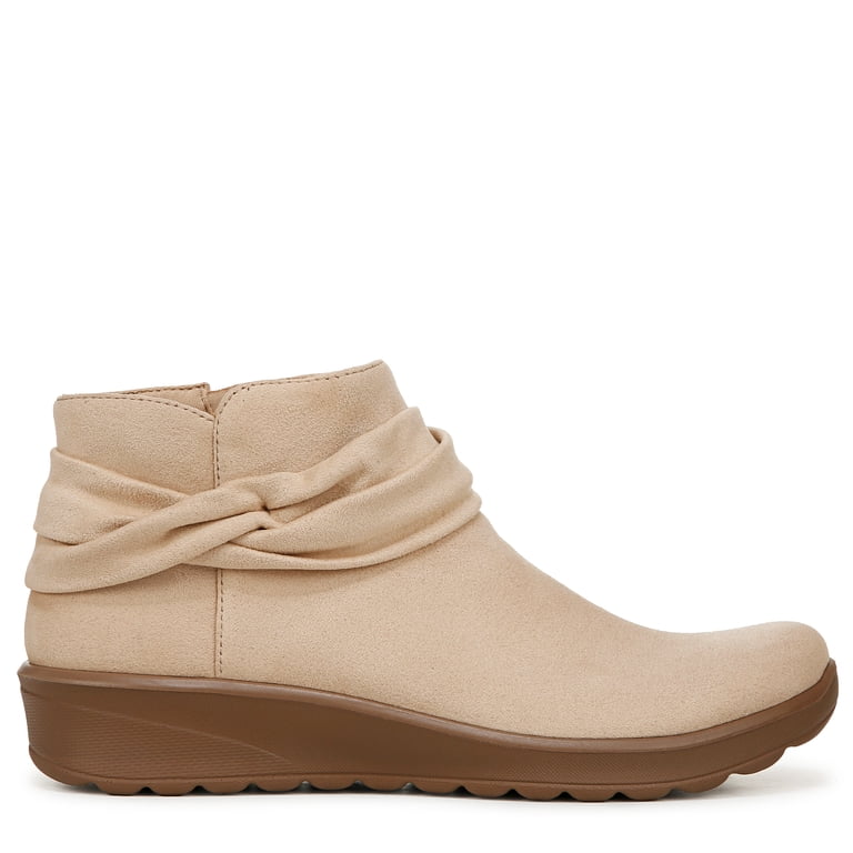 BORN Women's Calyn Bootie In Dark Grey Distressed Leather - Handcrafted, 1" Heel, 5" Shaft, Comfort Cork Midsole