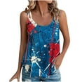 thumbnail image 2 of American Flag Tank Top Womens Red White and Blue Tank Top for Women Memorial Day Tank American Flag Tops Women Spring and Summer Tank Eyelet Embroidery Neck Print Casual Fashion Top, 2 of 5