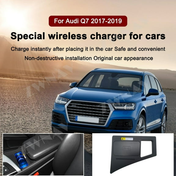 ZWNAV AI car Auto wireless charger for Audi Q7 2017-2019 Intelligent Infrared Fast Wireless Charging