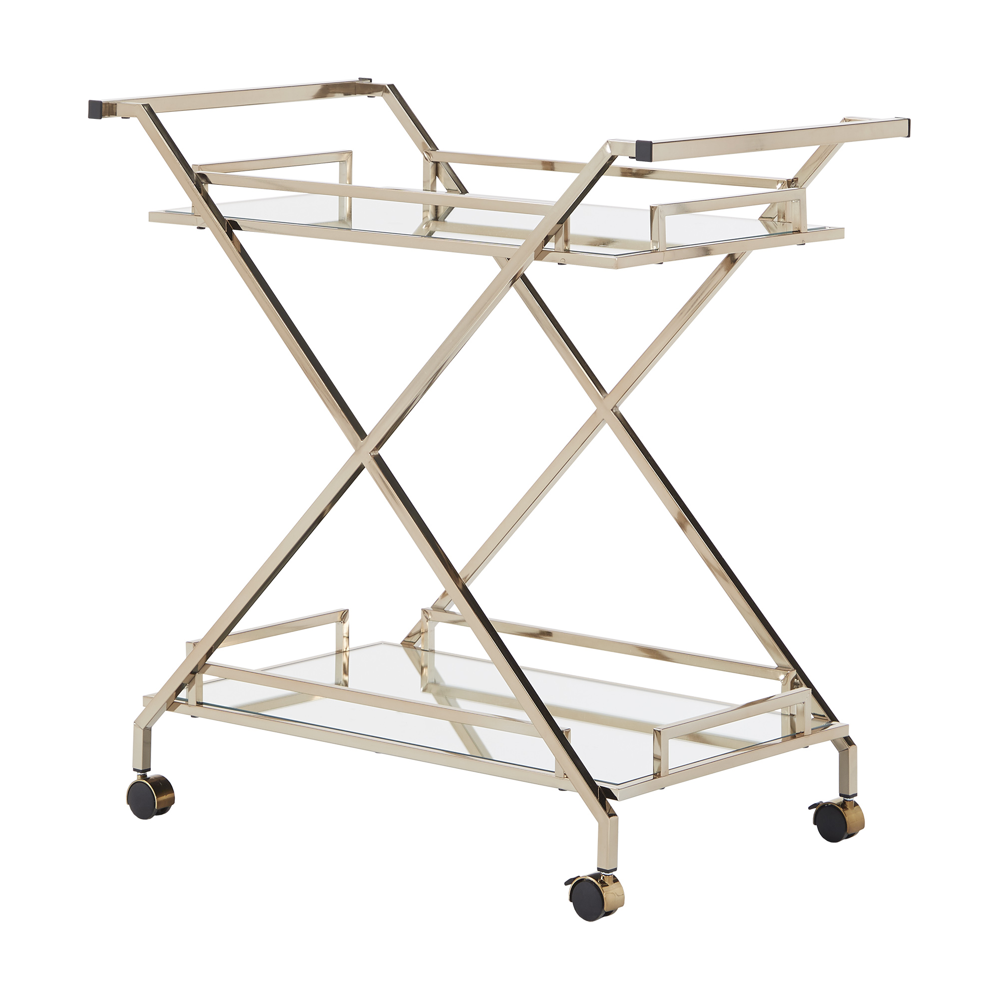 Weston Home Grosseto Champagne Gold Bar Cart