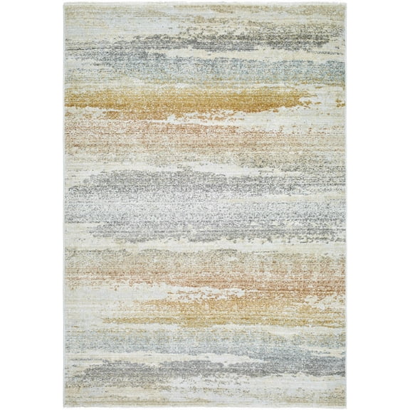 Hauteloom Tvuna Living Room, Bedroom Area Rug - Contemporary - Medium Gray, Light Slate, Taupe - 9' x 12'7"