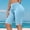 Light Blue, variant on Women's Shorts, Fashion Plus Size Yoga Pants Half Shorts Solid Color Elastic Waist, Comfy Casual Workout Shorts with Slit, Stretchy Lounge Bottoms for Women