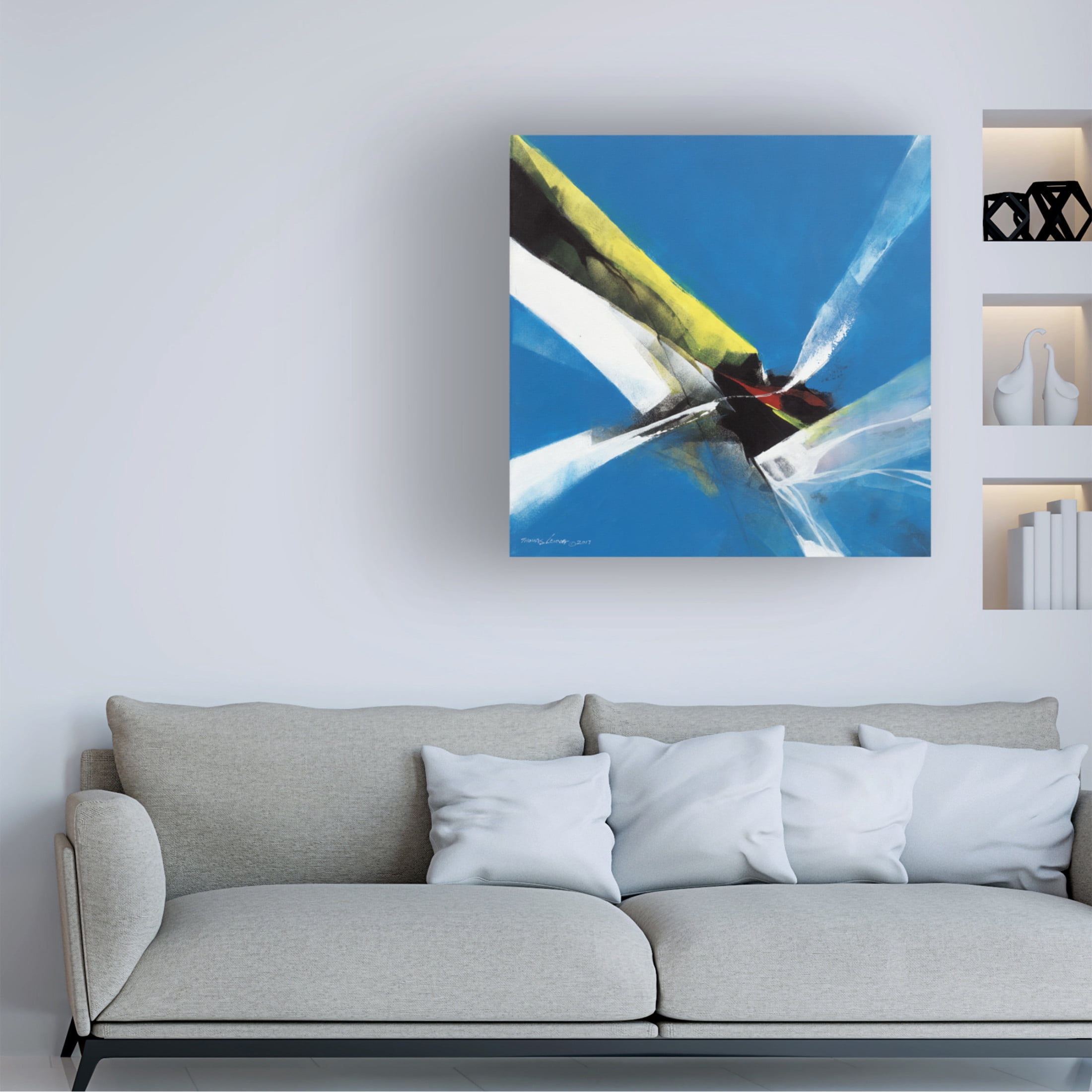Canvas Wall Art - Thomas Leung 'Dancing Color' Wall Art for Living Room, Bedroom, or Office Décor by Trademark Fine Art - 14 x 14 Inches
