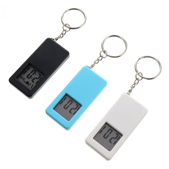 PAMINGONO 3Pcs Compact Mini Digital Watch Key Fob Round Shape For Daily Use Gifting Portable Small Watch
