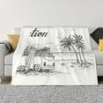 thumbnail image 1 of Balery Summer Vacation Scene With Camping Van Manta de Franela con Dibujo, Lujo Ultra Suave y Cálido, Antipelusa y Resistente a las Arrugas para Cama, Sofá, Camping -60"x50", 1 of 6