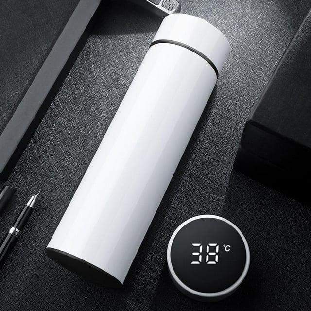 Termo Inteligente, Botella de Agua, Vaso Termico, 500 ml Termo Taza inteligente, Frasco de Vacío Acero Inoxidable,Termos para Cafe, Pantalla LED Táctil Inteligente con Temperatura, para Exteriores