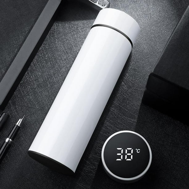 Termo Inteligente, Botella de Agua, Vaso Termico, 500 ml Termo Taza inteligente, Frasco de Vacío Acero Inoxidable,Termos para Cafe, Pantalla LED Táctil Inteligente con Temperatura, para Exteriores