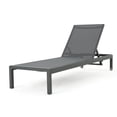 thumbnail image 4 of Crested Bay Outdoor Grey Aluminum Chaise Lounge with Dark Grey Mesh Seat, 4 of 9
