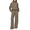 Khaki, variant on Scacto Women's 2 Piece Outfits Lounge Hoodie Set Oversized Half Zip Pullover Sweatshirt Wide Leg Sweatpant Sweatsuit Tracksuit with Pockets