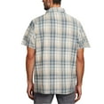 thumbnail image 4 of Vetsdori Big and Tall T-Shirts for Men Beige Short Sleeve Button Button up Plaid Summer Trendy Fashion Mens Shirts, 4 of 8