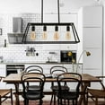 thumbnail image 4 of GZBtech Kitchen Island Linear Pendant Light 4 Lights Simple Black Linear Chandelier Hanging Light Fixture for Dining Room 53.15'' Height Adjustable, 4 of 6