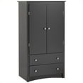 thumbnail image 3 of Home Square 4-Piece Set with King Storage Bed Wardrobe Armoire & 2 Nightstands, 3 of 15