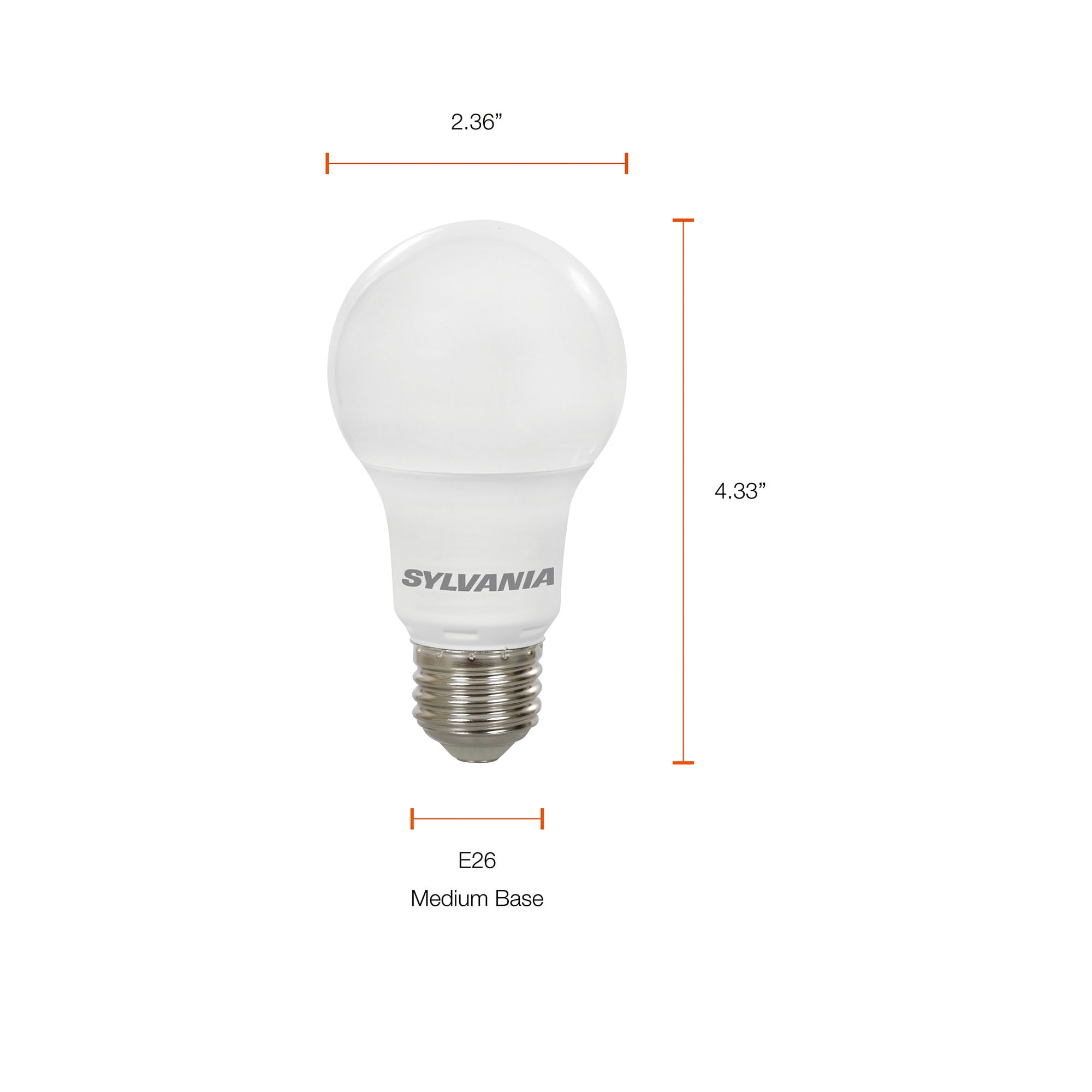 Sylvania Everyday LED Light Bulbs, A19 60-Watt, E26, Daylight, 24 pack - Value Pack