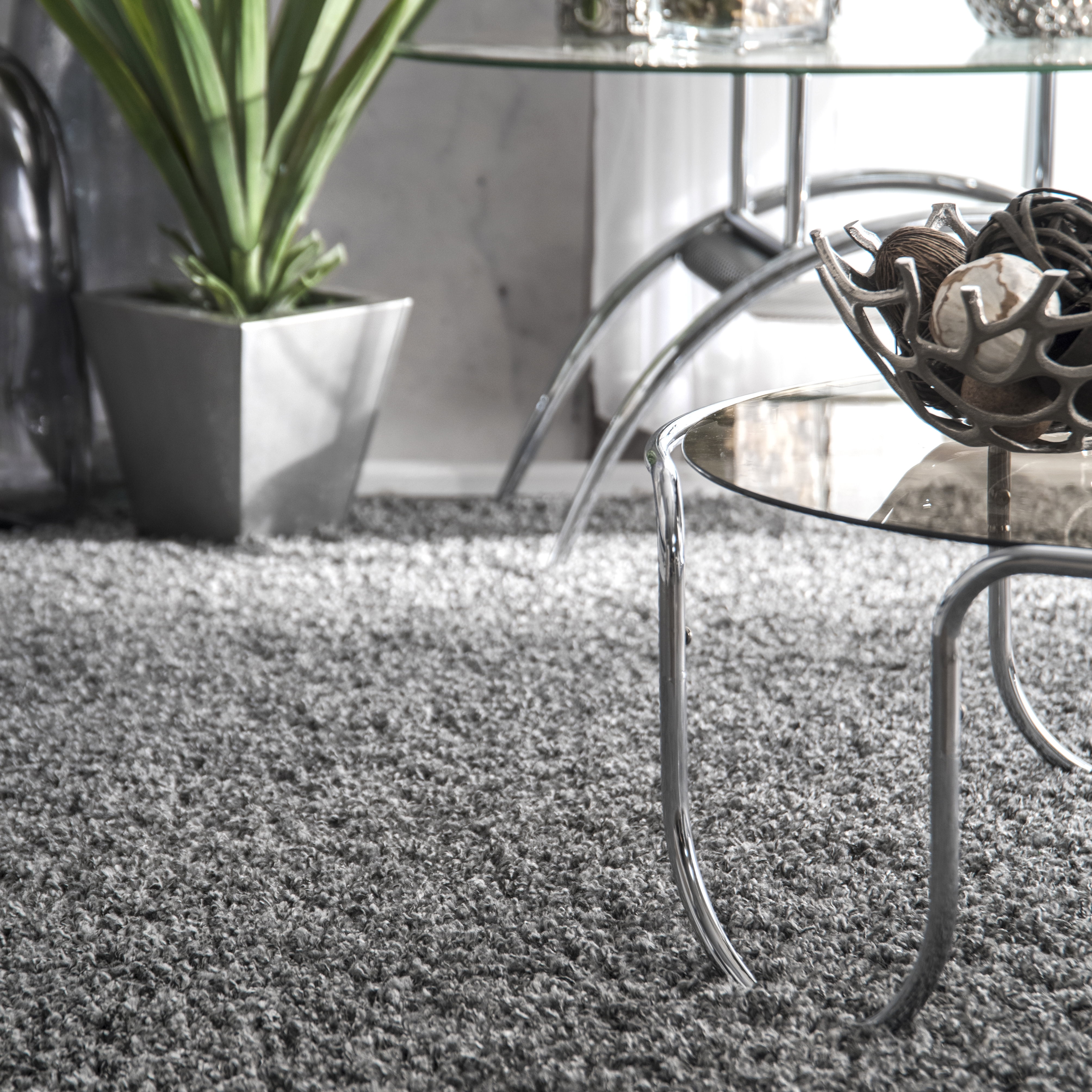 nuLOOM Marleen Contemporary Shag Area Rug, 6', Gray