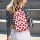 thumbnail image 5 of Disketp Strawberry print Canvas Backpack Lightweight Travel Daypack Student Rucksack Laptop Backpack-, 5 of 5