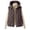 *Coffee, variant on VBVC Women's Hooded Puffer Vest with Pockets , Waterproof Zip Up Sleeveless Jacket For Women, M-2XL