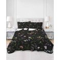 thumbnail image 2 of Twin XL Quilt Bedding Set, Black Green Flowers Reversible Summer Quilt 3 Pieces, Spring Floral Elegant Pastoral Lightweight Bedspreads Coverlets with 2 Pillow Shams for All Seasons, 2 of 5