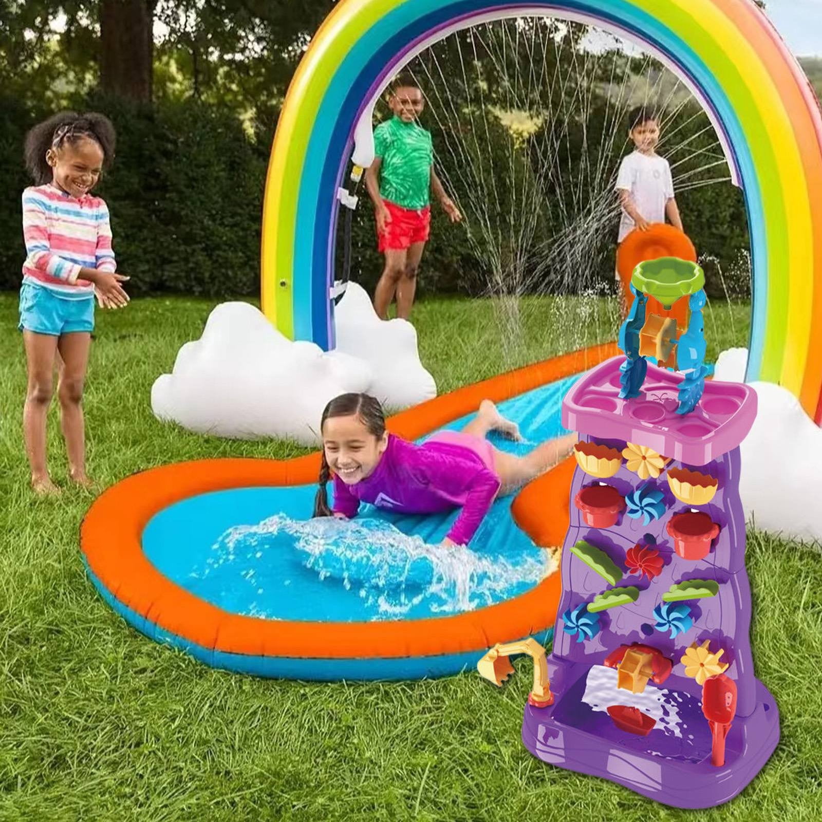 RUIG Water Table for Kids Ages 3-8, Double-Sided Waterfall Wall with 32-Piece Activity Set, Outdoor Sand & Water Play Station for Boys & Girls, STEM Learning Toy,Summer Outdoor Toys