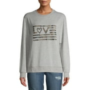 EV1 from Ellen DeGeneres Love Flag Crewneck Sweatshirt Women's