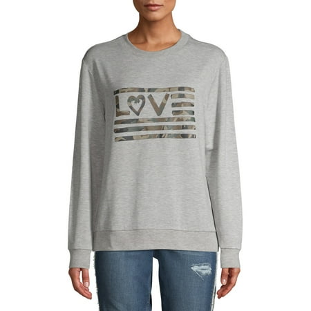 EV1 from Ellen DeGeneres Love Flag Crewneck Sweatshirt Women's