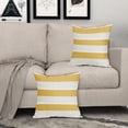 thumbnail image 3 of Yellow Outdoor Pillow Covers 16x16 Inch Pack of 2 Gray and White Stripe Throw Pillow Covers Farmhouse Pillowcase Cotton Linen Square Cushion Cover for Bedroom Sofa Couch Home Decor, 3 of 6