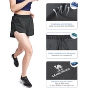CAMEL CROWN Womens 2 in 1 Running Shorts Active Quick Dry Dolphin Running Shorts for Workout Training