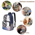 thumbnail image 5 of ZIATUBLES Clear Backpack Heavy Duty 17 Inch, Soccer Ball Star Print Fabric & PVC Transparent Bookbag With Front & Side Pockets, Sturdy See Through Backpack for School Security, 5 of 7