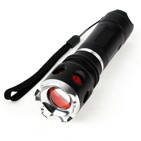 Unique Bargains Battery Powered Black Red Plastic Nonslip Handle White SMD  Torch
