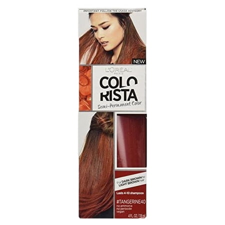 L'Oreal Paris Colorista Semi-Permanent Hair Color For Brunettes, Tangerine, 1 kit
