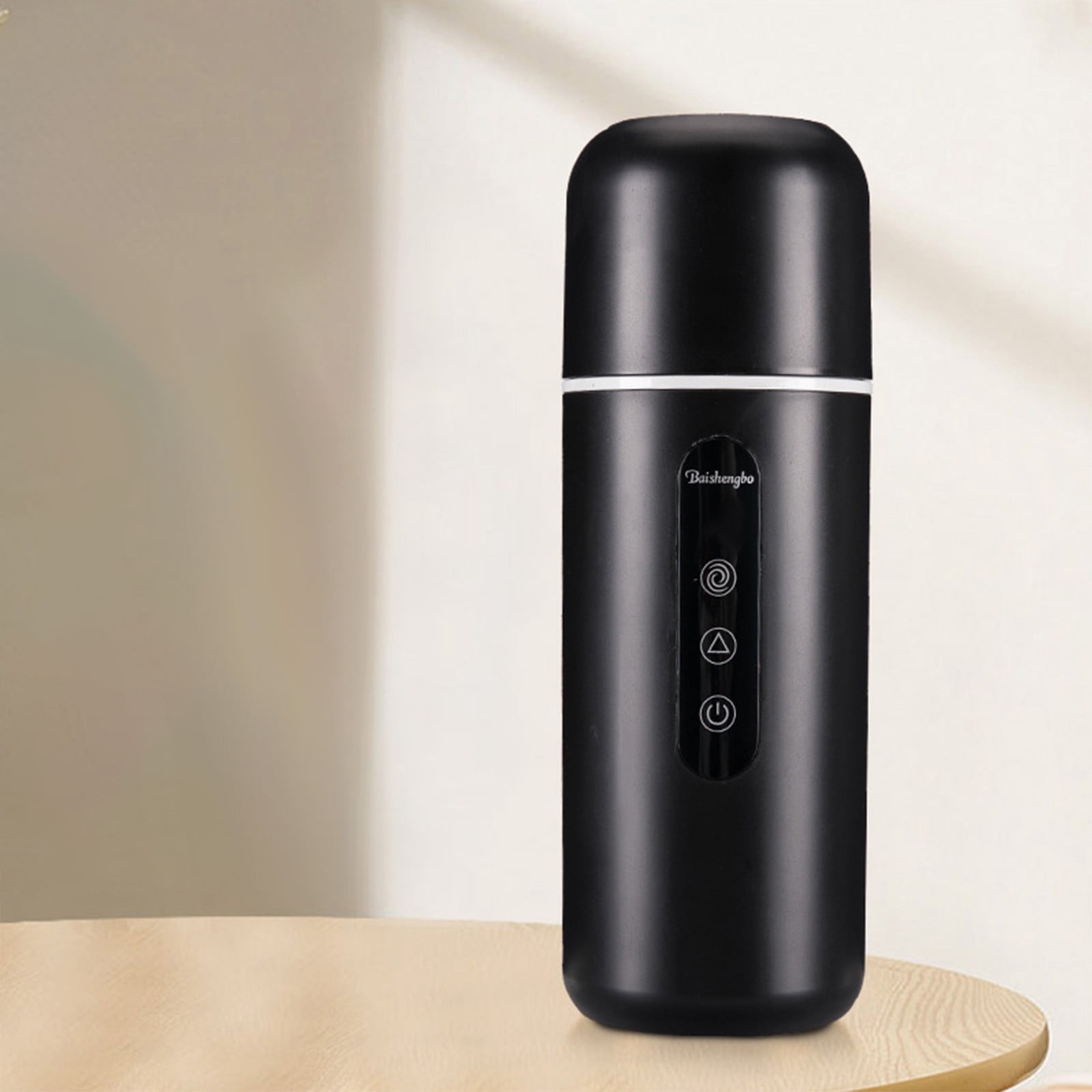 Electric Travel Kettle, Car Coffee Warmer Kettle, Portable Hot Water Boiler, Small Hot Water Heater with Built-in Magnetic Induction Stirring