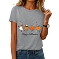 thumbnail image 2 of mgoYE Halloween T Shirts for Women Fall Shirts for Women Halloween Pumpkin Graphic Front Back Printing Tops Shirts Woman Shirts(Light Gray,2XL), 2 of 7