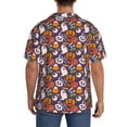 thumbnail image 3 of Lsque Pumpkin And Flying Bat1 print Men's Cuban Collar Short Sleeve Shirt Summer Beachwear Casual Button Down Fashionable Vacation Leisure Shirt-X-Large, 3 of 7