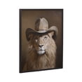 thumbnail image 4 of Kate and Laurel Lion Wearing a Western Cowboy Hat Framed Wall Art by The Creative Bunch Studio, 16x20 Black, Dramatic Cowboy Lion Art for Wall, 4 of 7