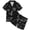 00-Black1703, variant on WOYY Boys Pajamas Button Down Short Sleeve Shirt Shorts Loungewear Kids PJ Set, Sizes 2-13