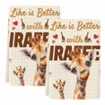 thumbnail image 2 of Giraffe Kitchen Towels Set of 2, Red Love Heart Animals Plaid Absorbent Dish Towels for Kitchen, Microfiber Hand Towel, Quick Drying Tea Towel for Cleaning Decorative Dishcloths, 2 of 7