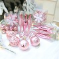 thumbnail image 5 of 40 piezas de bolas de Navidad con forma de copo de nieve rojo, dorado y rosa, para colgar en el árbol de Navidad, adornos para fiestas de bodas y Navidad, 5 of 5