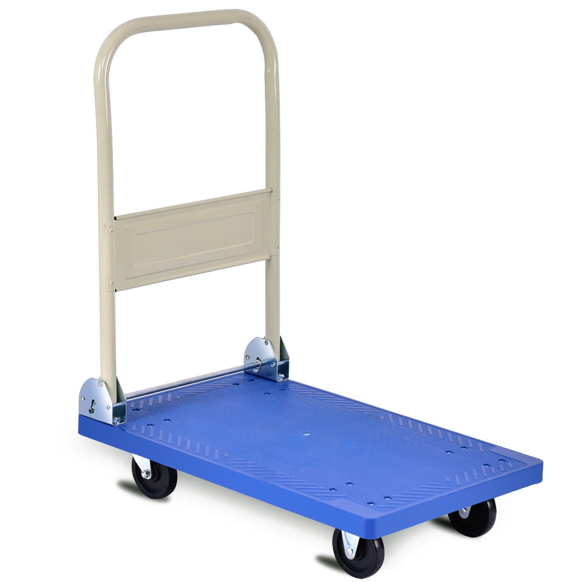 Costway 220lbs Platform Cart Folding Dolly Hand Truck Push Foldable Moving Warehouse by Costway