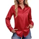 thumbnail image 1 of Blusa Moda Casual Holgada Elegante Manga Larga Para Mujer,Rojo,L, 1 of 4