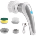 thumbnail image 1 of (Gray) Handheld electric spin scrubber, 3 replaceable brush heads, 1 of 5