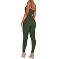 thumbnail image 3 of Bellella Combinaisons pour Femmes Col Rond Pantalons Longs Combinaison Extensible Décontractée Bretelles Spaghetti une Pièce Femmes 2831 Vert Armée S, 3 of 4