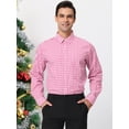 thumbnail image 2 of Camisa a cuadros para hombre Lars Amadeus Rosa blanco S ajuste regular manga larga, 2 of 6