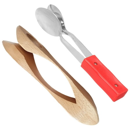 MLINS Wooden and Metal Musical Spoons for Playing Assorted Color Lightweight Comfortable Spoon Instrument Producing Pleasant Sound 2pcs