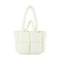 thumbnail image 1 of yingyy Quilted Shoulder Purse Fluffy Warm Tear-Resistant Checkered Making Bag Feel Comfortable Inside White, 1 of 6