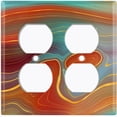 thumbnail image 3 of Metal Light Switch Plate Cover Image of Marble Orange Teal Swirl Galaxy MAR076, 3 of 13